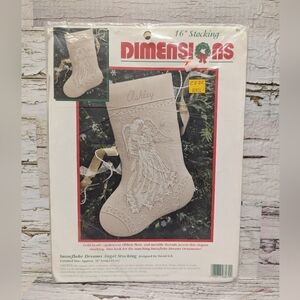 NEW Vintage 1995 Dimensions Snowflake Dreams Angel Stocking Crewel Kit 8079
